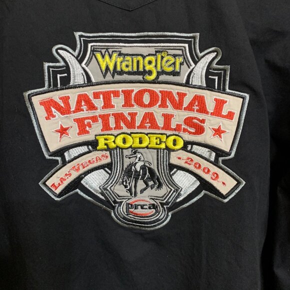 Wrangler Mens National Finals Rodeo Black Button-Up Shirt Embroidered Logos XL - Picture 6 of 6